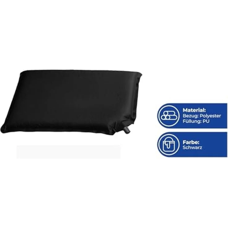 HAC24 Reisekissen Outdoor Sitzkissen Camping Kissen Sitzunterlage Stadionkissen, 1-tlg, Schwarz selbstaufblasend 37x28,5 cm – Bild 4