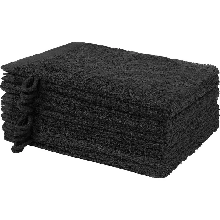 NatureMark Waschhandschuh 10er-Set Frottier Waschhandschuhe, 100% Baumwolle (10-St), Premium Frottier Waschhandschuhe, 15x21cm, Schwarz – Bild 2
