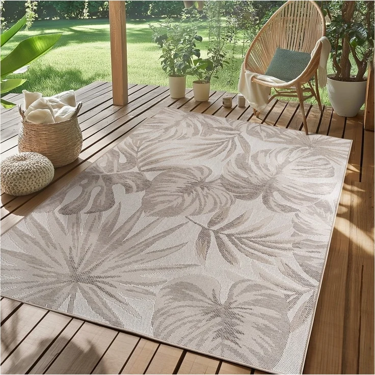SIMPEX24 Outdoorteppich Boho Design, Läufer, Höhe: 5 mm, Outdoor Teppich Wetterfest Modern Design Wohnzimmer Küchen Terrasse – Bild 5