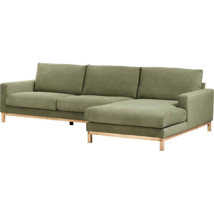 Beliani 'Siggard' Rechtsseitiges Ecksofa Cord Grün – Bild 5