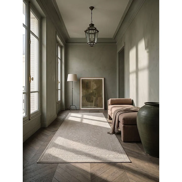 KADIMA DESIGN Teppich KASOS Teppichläufer Beige 80x150 Uni Polyester Wohnraum, Läufer, Höhe: 14 mm, Saugroboter-geeignet, Strapazierfähig, Farbecht, Pflegeleicht – Bild 3