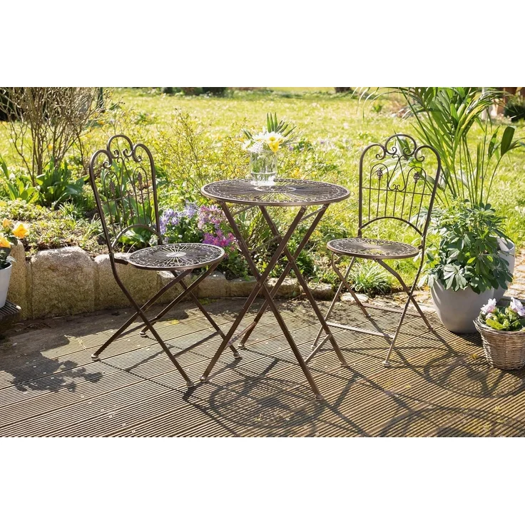 Metall Klappstuhl "Provence" im Antik Design, Gartenstuhl, Balkonstuhl – Bild 7