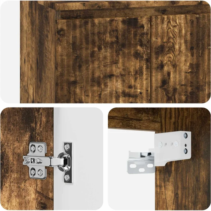 vidaXL Waschbeckenschrank Geräucherte Eiche 62,5 x 44,5 x 80 cm 3404345 – Bild 10
