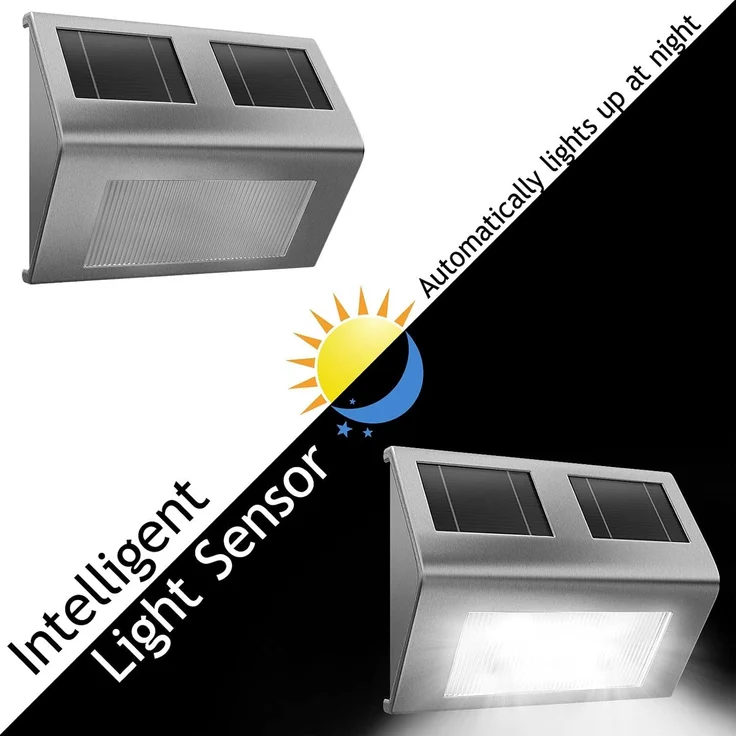 monzana LED Solarleuchte, Wandleuchte, Hängend Edelstahl Solarlampe für Draußen Wetterfest Wandleuchte Balkon – Bild 7