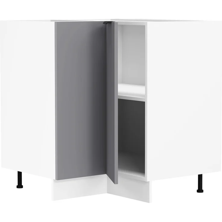 VCM Küchenmöbel Unterschrank Fasola 920536 Weiß / Anthrazit H. 82 x B. 76 x T. 76 cm – Bild 4