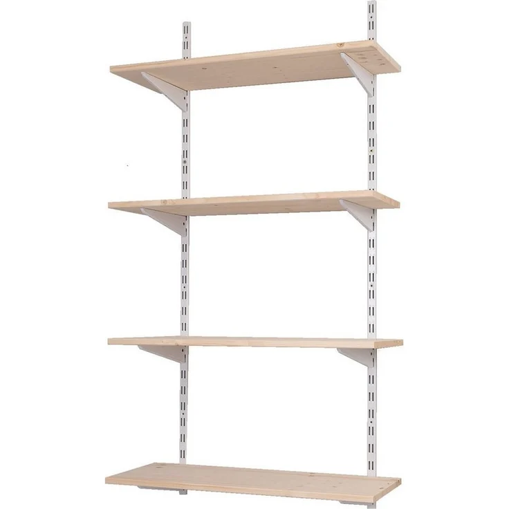 BOOMET Wandregal Regal Bausatz weiß, 80 9-tlg, Wandboard Bücherregal Hängeregal Leimholz Holzboden – Bild 1
