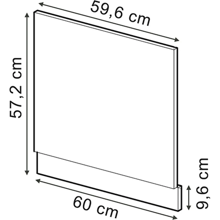 Frontblende R-Line Beton 60 cm ohne Arbeitsplatte Vicco – Bild 2
