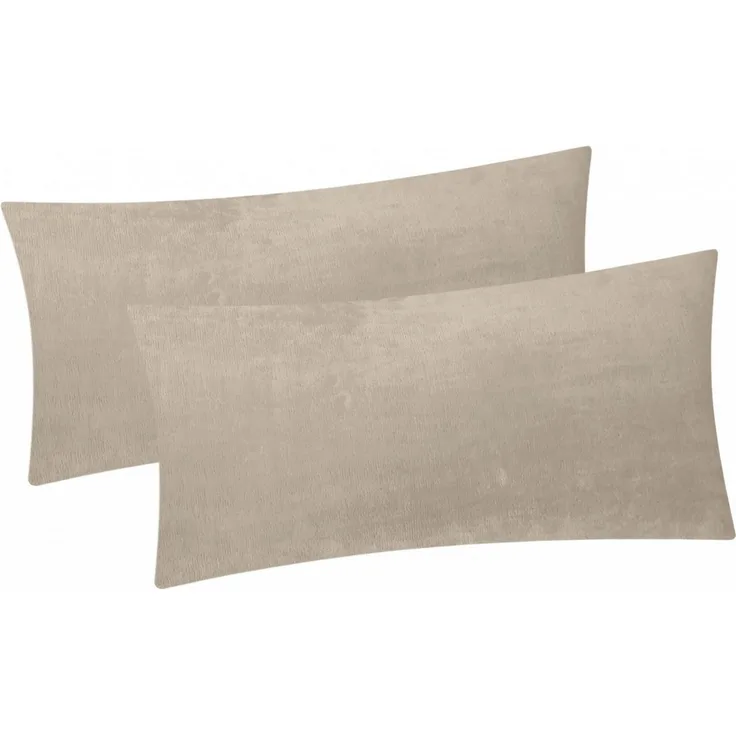 Heubergshop Kissenbezug, (2 Stück), 2er Set Fleece 40x80cm Winter - Beige - flauschig weich Kissenhülle