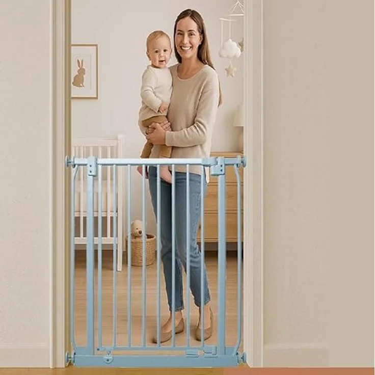Safetots Extra Tall Elite Sicherheitsschutzgitter, 71cm - 80cm, Matt Grau, Extra hohe 96. 8cm Höhe, Treppenschutzgitter mit Druckmontage, Sicherheitsbarriere, Einfache Installation – Bild 7