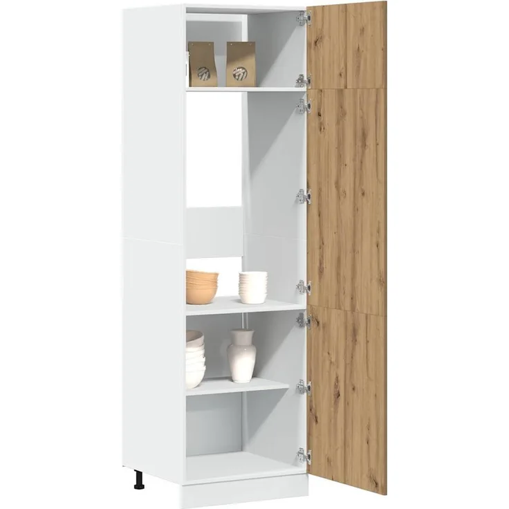 Kühlumbauschrank, Küchenschrank Lyon Artisan-Eiche 60 x 57 x 207 cm Holzwerkstoff