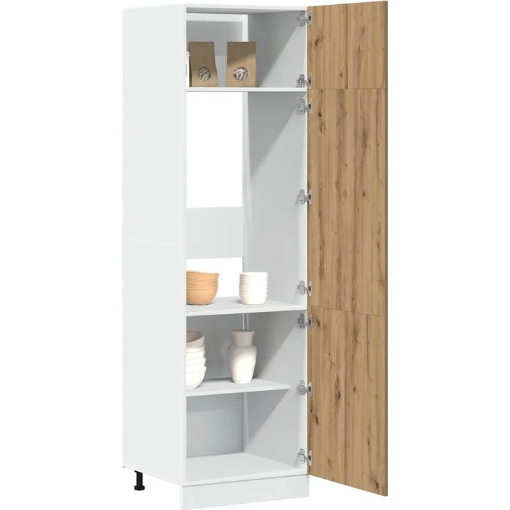 Kühlumbauschrank, Küchenschrank Lyon Artisan-Eiche 60 x 57 x 207 cm Holzwerkstoff – Bild 1
