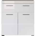 Badmöbel Kommode Amanda Hochglanz weiß 73 x 79 cm