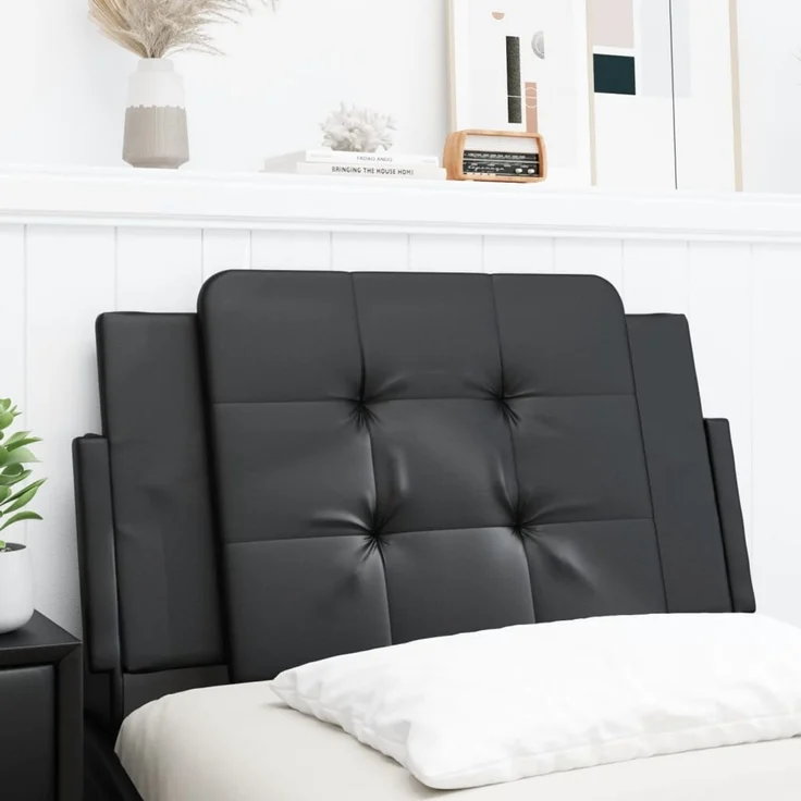 vidaXL Kopfteil-Kissen Schwarz 80 cm Kunstleder 374829 – Bild 1