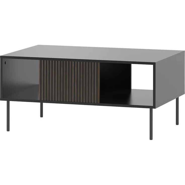 Wohnzimmer-Set Nianve I (Farbe: Schwarz / Schwarz + Nuss) – Bild 3