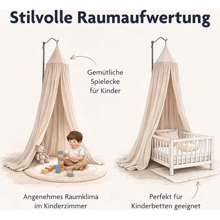 Julius Zöllner Baldachin Betthimmel Voile sand – Bild 5