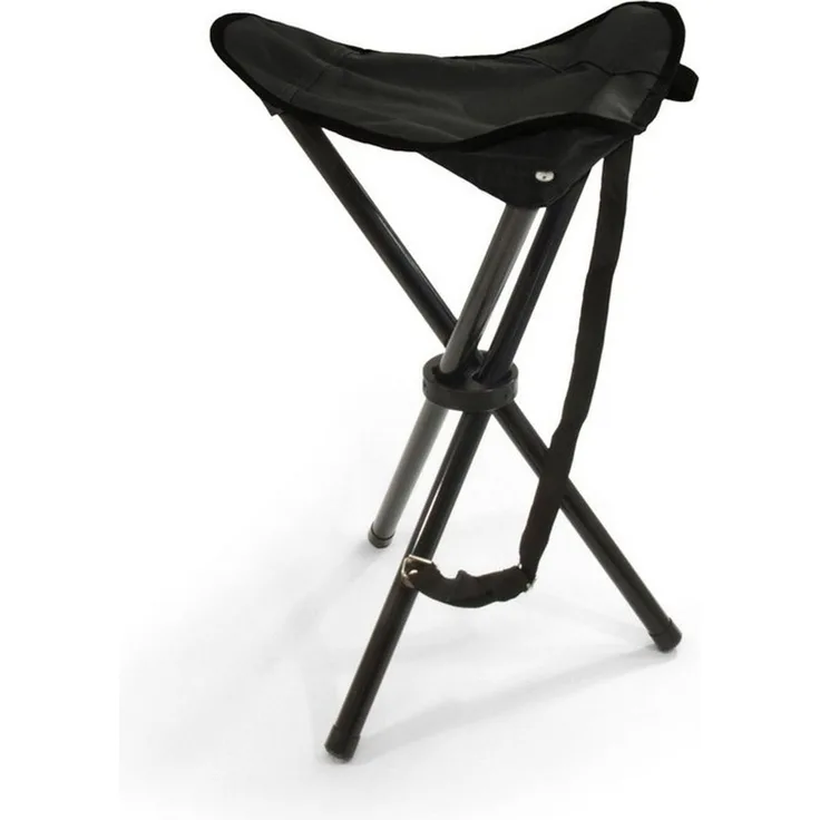 BasicNature Angelhocker BasicNature Dreibeinhocker Travelchair Schwarz – Campinghocker