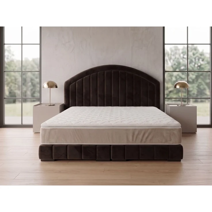 A&J MöbelLand GmbH Polsterbett LEON mit Kopfteil - Stilvolles Bettgestell für Ihr Schlafzimmer (Länge: 209 cm, Höhe Kopfteil: 110 cm, 4 Kopfteil-Varianten, 7 Größen zur Auswahl, Modernes Design, TOP ANGEBOT!, Inklusive Bettgestell), Komplettgestell-Set – Bild 3