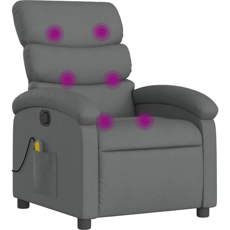 vidaXL Massage-Relaxsessel, Stoff, Dunkelgrau 3205810