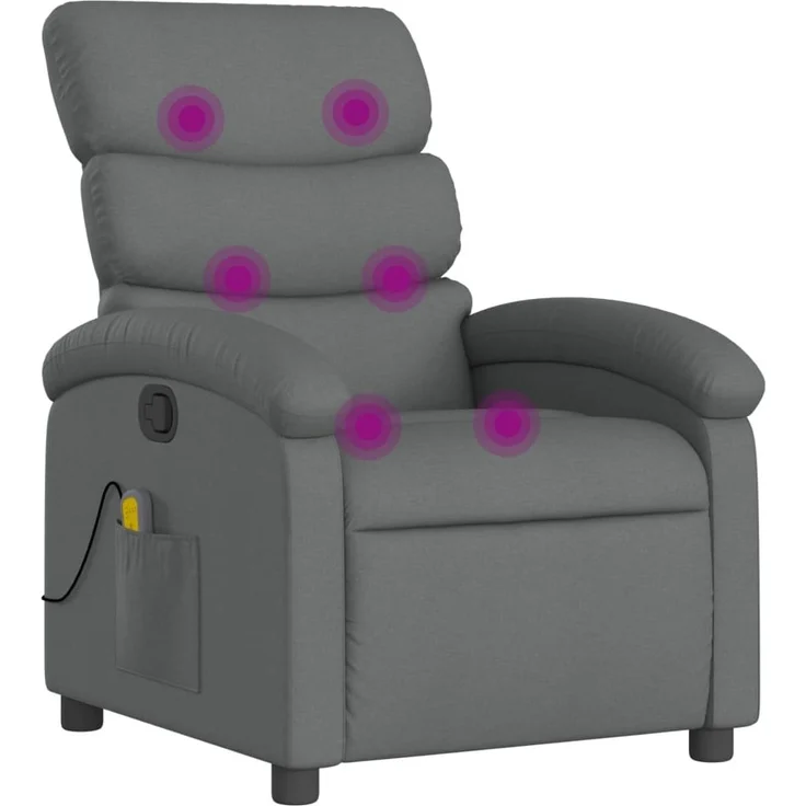 vidaXL Massage-Relaxsessel, Stoff, Dunkelgrau 3205810 – Bild 1