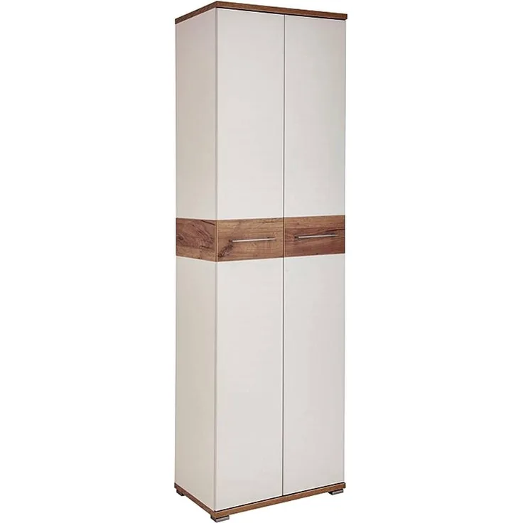 Garderobenschrank DAKOTA-01, weiß, Navarra-Eiche-Nb, 59 x 199 x 40 cm