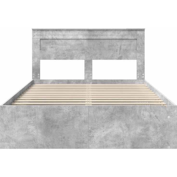 vidaXL Bettrahmen mit Kopfteil Beton 140 x 200 cm Massives Kiefernholz 3409762 – Bild 6