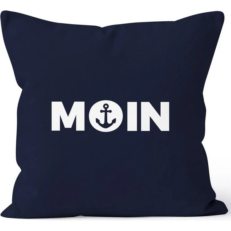 MoonWorks Dekokissen Maritmer Kissenbezug Moin mit Anker Deko-Kissen MoonWorks® – Bild 3