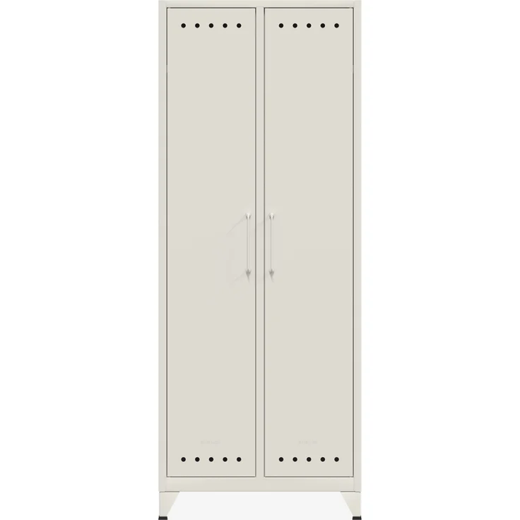 Bisley Fern Maxi Kleiderschrank, mit Kleiderstange und einem festen Fachboden, aus hochwertigem, nachhaltigem Stahl hergestellt, 16 mm große Design Lüftungslöcher auf allen Türen, moderner und industrieller Flair, mit integrierten Füßen, H 1800 x B 700... – Bild 1