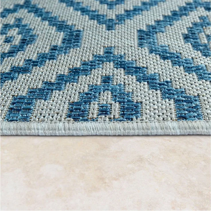 Paco Home Teppich Coco 201, rechteckig, Höhe: 4 mm, Flachgewebe, Rauten Design, In- und Outdoor geeignet, Wohnzimmer – Bild 3