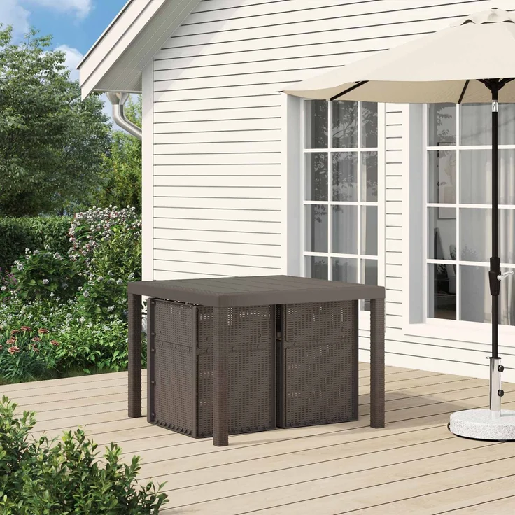 vidaXL Garten Esszimmerstühle 2 stk. Hellgrau und Taupe PP 8000008 – Bild 3