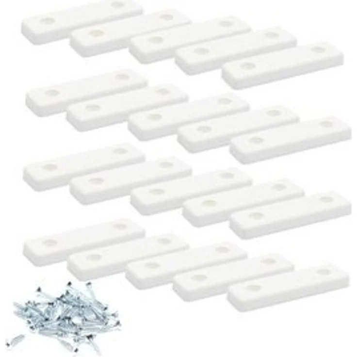 sossai® Möbelfuß Möbelgleiter in Weiß mit Schrauben, (20-St), 50x14x5mm – Bild 6