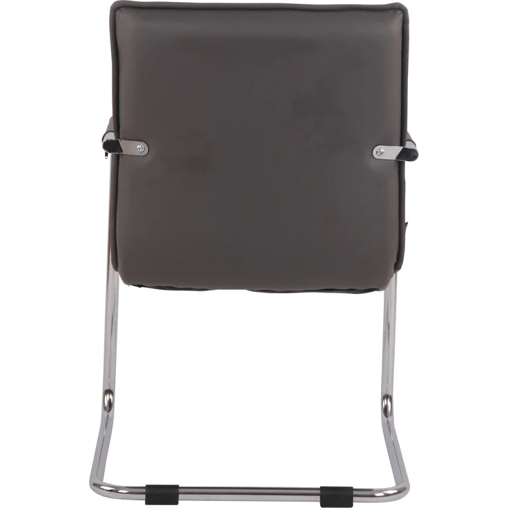 Besucherstuhl TORINO - Kunstleder Grau 57x64x89 cm Silber | Besucherstühle Konferenzstuhl Wartezimmerstuhl Bürostühle Bürostuhl Konferenzraum – Bild 4