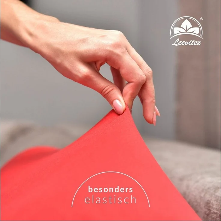 leevitex® Spannbettlaken Spannbettlaken Boxspringbett & Wasserbett Spannbettlaken 150 g/m², Gummizug: rundum, Mako-Baumwolle, ÖkoTex, 180x200 – 200x220 cm + 40 cm Steg – Bild 4