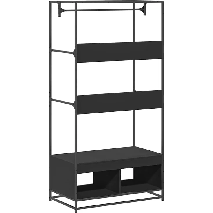 vidaXL Kleiderständer Schwarz 90x50x180 cm Holzwerkstoff 849294 – Bild 5