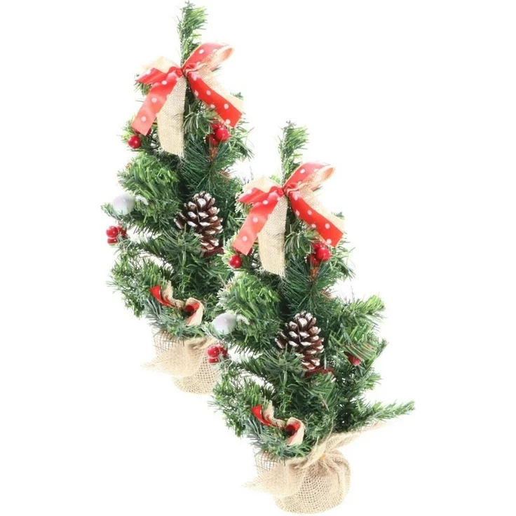 Koopman Künstlicher Weihnachtsbaum 2er Set fertig geschmückter dekorierter künstlicher Tannenbaum – Bild 5