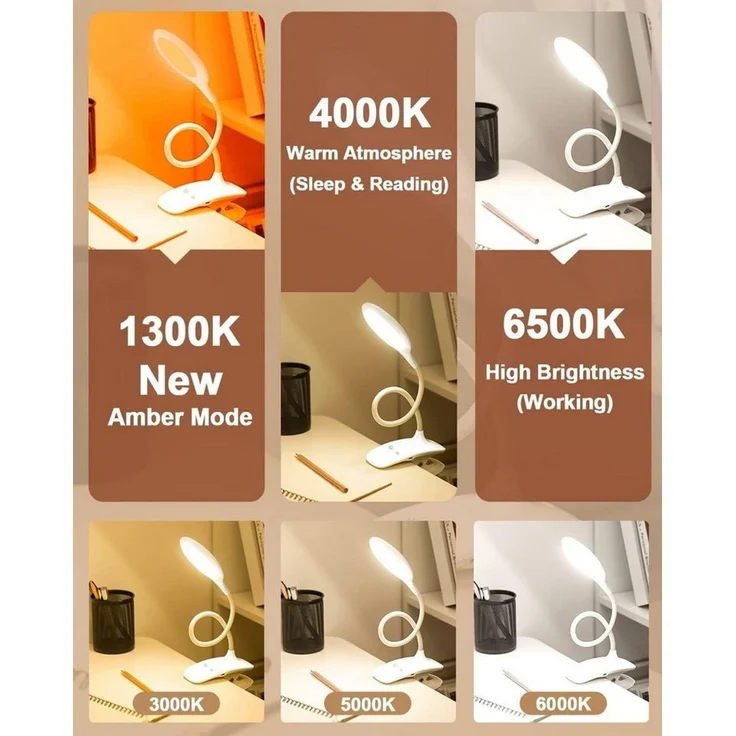 FELIXLEO LED Leselampe Leselampe Bett 36 LED Klemmlampe Dimmbar 6 Farben Weiß – Bild 2