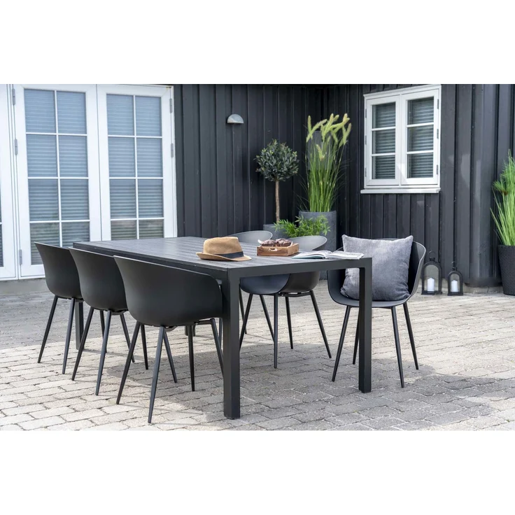 House Nordic Esszimmerstuhl, schwarz mit schwarzen Beinen - 2er set – Bild 9