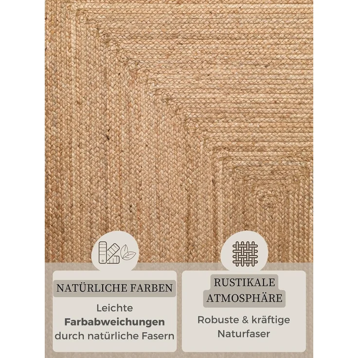 HANSE Home Teppich Sharmila Juteteppich, rechteckig, Höhe: 9 mm, 100% Jutefaser, Natur, Wohnzimmer, Esszimmer, Flur, Boho, Skandi – Bild 4