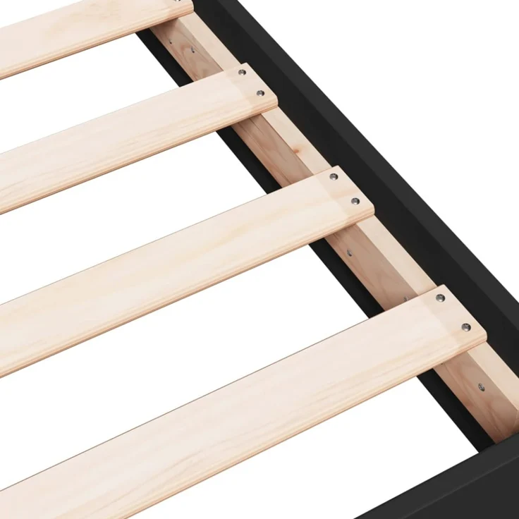 vidaXL Bettgestell Schwarz 140x200 cm Holzwerkstoff 842022 – Bild 6