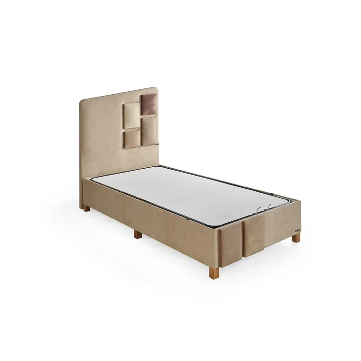 Schlafzimmer-Set "Liliana" – Bett mit Bettkasten, Hocker, Kommode und Matratze-Braun – Bild 4