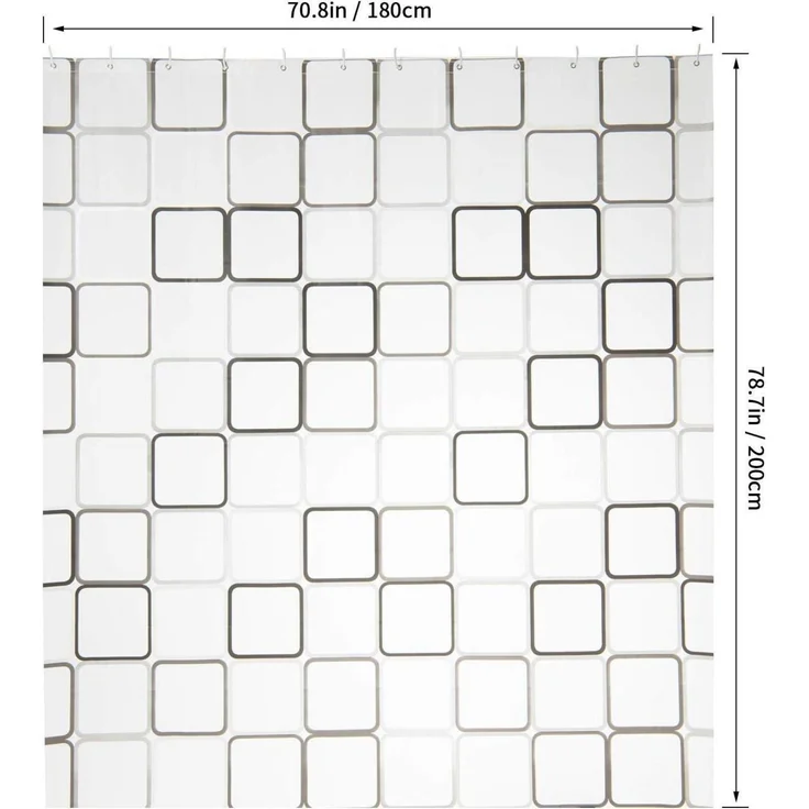 BOZKAA Duschvorhang Wasserdichter 180x200cm Polyester Badewanne Vorhang White – Bild 3