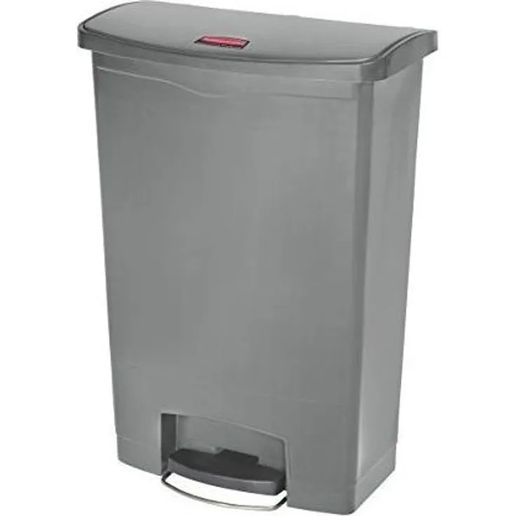 Rubbermaid Commercial Products Slim Jim 1883606 90 Litre Front Step Step-On Resin Wastebasket - Grey