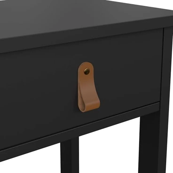 Dmora - Nachttisch Maxine, Niedrige Kommode, Tisch, Multifunktionaler Nachttisch, 40x34 h70 cm, Schwarz – Bild 6