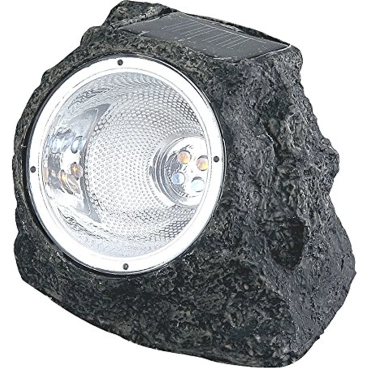 Solar-Gartenstrahler mit strahlendem Licht "Stein" Design – Bild 4