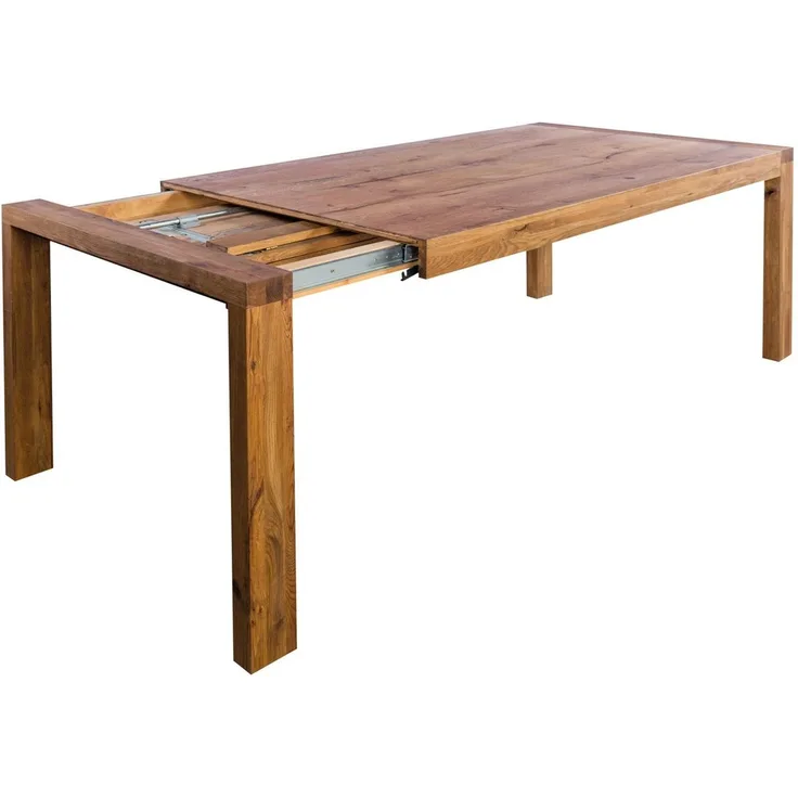 KAWOLA Esstisch LIAN Massivholz - Erweiterbar - Modernes Design - Eiche, Eiche Massiv, Ausziehbar, Tisch für Esszimmer, Top Design