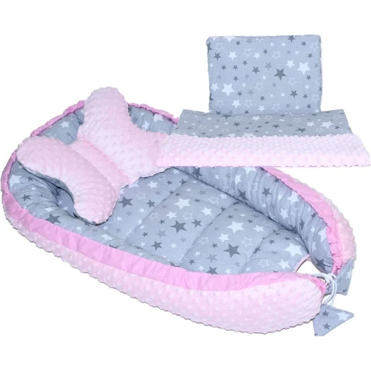 Primawela Bettnestchen Baby MINKY Nestchen Kokon Kuschelnest Kissen Decke Schmetterlingkissen – Bild 1