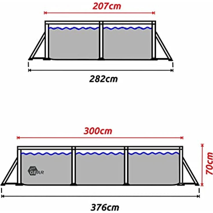 yourGEAR Rechteckpool Pool 300x200x70 cm Gartenpool Planschbecken Familienpool Schwimmbecken – Bild 6