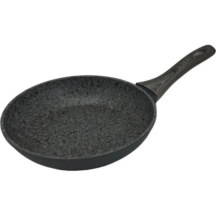 Bratpfanne in Schwarz mit Griff in Holzoptik Aluminiumlegierung für alle Herdarten 20 cm – Bild 2