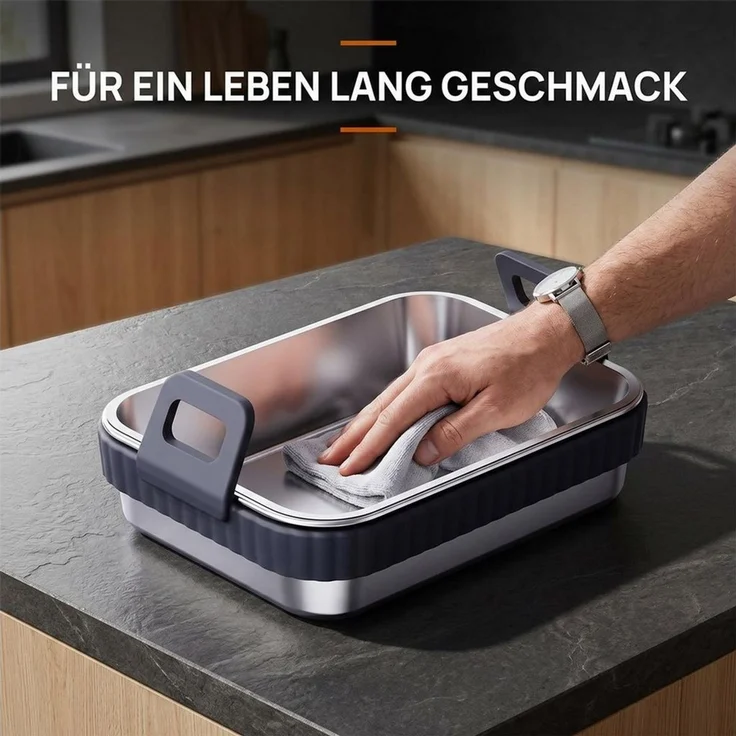 FELIXLEO Brotbackform Airfryer Auflaufform Edelstahl mit Silikongriff BPA frei – Bild 4