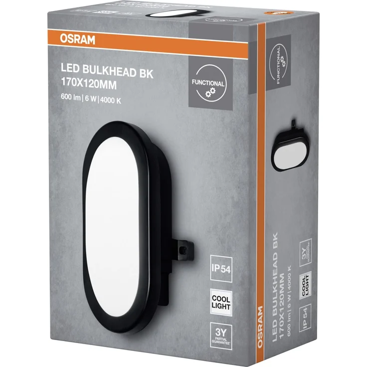 Osram LED Wandleuchte Bulkhead 6W 4000K schwarz – Bild 2