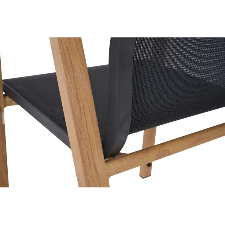 Siena Garden VELIA Stapelsessel - Aluminium, Teaklook & Ranotex, grau (T59632) – Bild 2